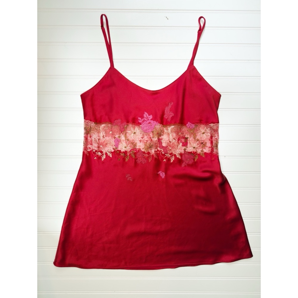 90s Victoria’s Secret Satin & Sheer Embroidered Slip Dress – Size Large